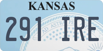 KS license plate 291IRE