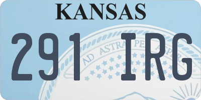 KS license plate 291IRG