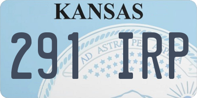 KS license plate 291IRP