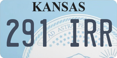 KS license plate 291IRR
