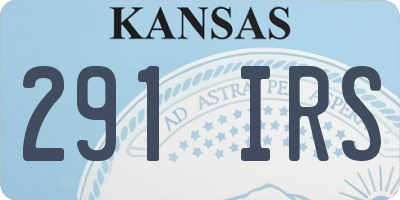 KS license plate 291IRS