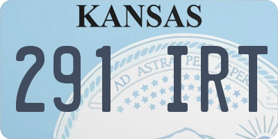 KS license plate 291IRT