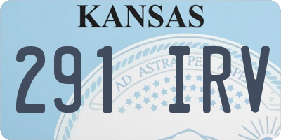 KS license plate 291IRV