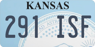 KS license plate 291ISF