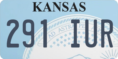 KS license plate 291IUR