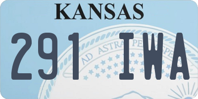 KS license plate 291IWA