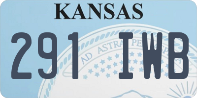 KS license plate 291IWB