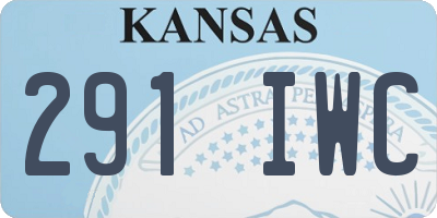 KS license plate 291IWC