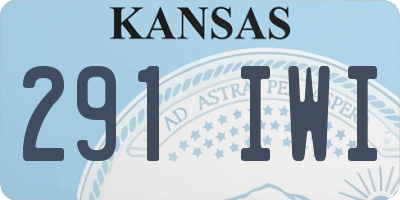 KS license plate 291IWI