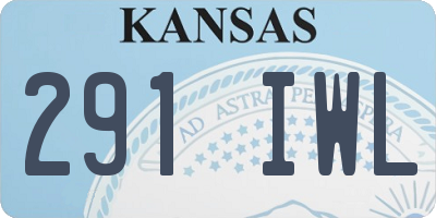 KS license plate 291IWL