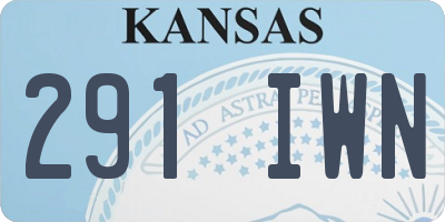 KS license plate 291IWN