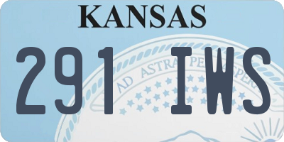 KS license plate 291IWS