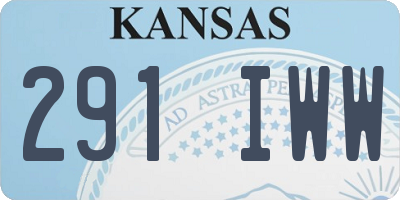 KS license plate 291IWW