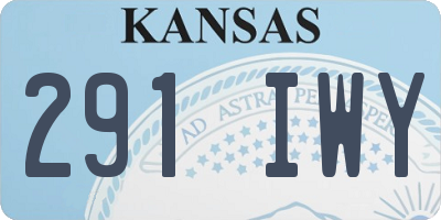 KS license plate 291IWY