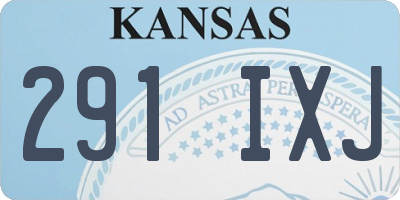 KS license plate 291IXJ