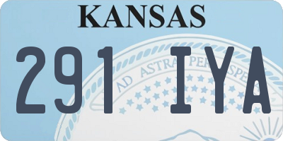 KS license plate 291IYA