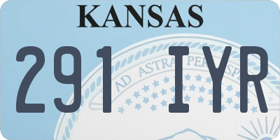 KS license plate 291IYR