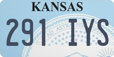 KS license plate 291IYS