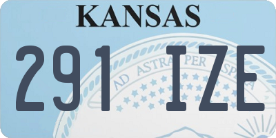 KS license plate 291IZE