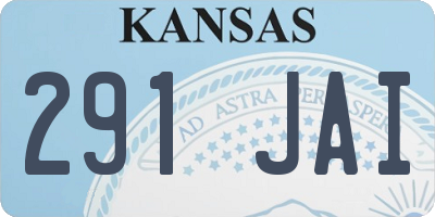 KS license plate 291JAI