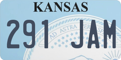 KS license plate 291JAM