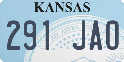 KS license plate 291JAO