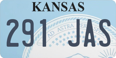 KS license plate 291JAS