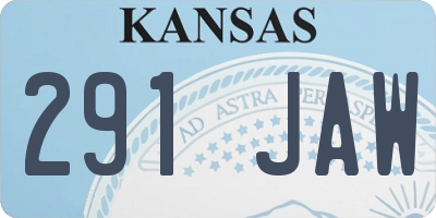 KS license plate 291JAW