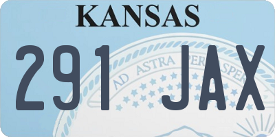 KS license plate 291JAX