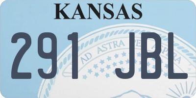 KS license plate 291JBL