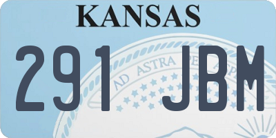 KS license plate 291JBM