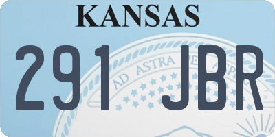 KS license plate 291JBR