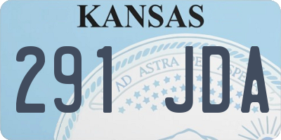 KS license plate 291JDA