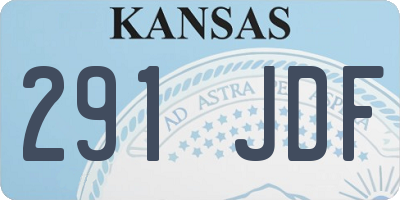 KS license plate 291JDF