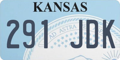 KS license plate 291JDK