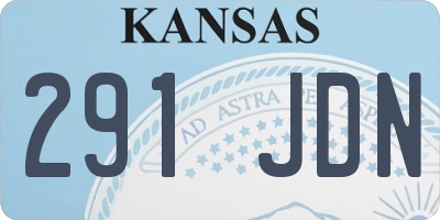 KS license plate 291JDN