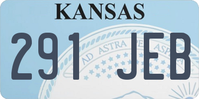 KS license plate 291JEB