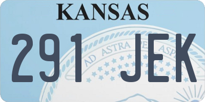 KS license plate 291JEK