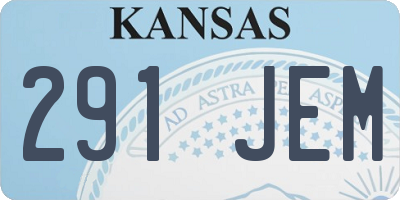 KS license plate 291JEM