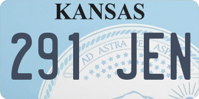 KS license plate 291JEN