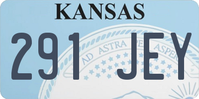 KS license plate 291JEY