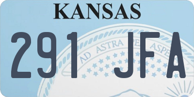 KS license plate 291JFA