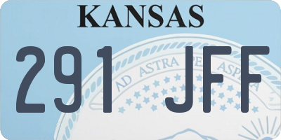 KS license plate 291JFF