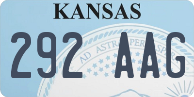 KS license plate 292AAG