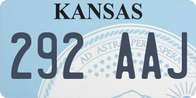 KS license plate 292AAJ