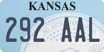 KS license plate 292AAL