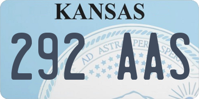 KS license plate 292AAS