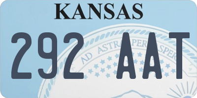 KS license plate 292AAT