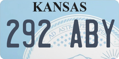 KS license plate 292ABY