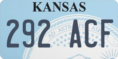 KS license plate 292ACF